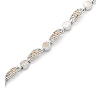 DUR Armband Eleganza mit 925 Sterling Silber Element mit Sand und Perlen veredelt, Längenverstellbar, Länge: 18+3 cm, Silber Perlmutt, A1747