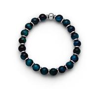 DUR Armband mit blauem Tigerauge, Hämatit und 925er Sterling-Silber - Hochwertiges Design mit Natursteinen, Maße: 6 mm x 160 mm, A1608.16