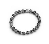 DUR Armband mit grauem Jaspis, Hämatit und 925er Sterling-Silber - Stilvolles Design mit natürlichen Steinen, Maße: 6 mm x 190 mm, A1607.16