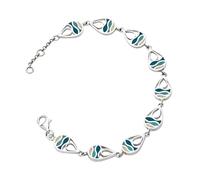 DUR Armband STRANDWELLEN DROP Strandsand/Steinsand, Silber 925/- 17,5cm + 3cm Verlängerung (A1972)