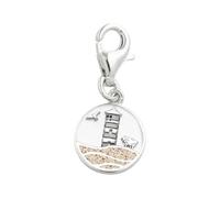 DUR Charm Strandwellen PILSUMER LEUCHTTURM Strandsand, Silber 925/- rhodiniert (F417)