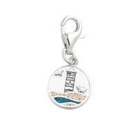 DUR Charm Strandwellen PILSUMER LEUCHTTURM Strandsand, Steinsand Silber 925/- rhodiniert (F419)