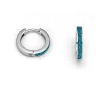 DUR Creole Marina aus 925 Sterling Silber mit Steinsand veredelt, Blau, 15 mm, O5284