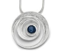 DUR Damen Anhänger Meeresstrudel aus Sterling-Silber und Kyanit in der Farbe Silber-Blau, Maße: 26mm, P3056