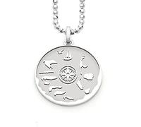 DUR Damen Anhänger"Nordsee Kompassrose" sandlos, hell rhod. aus 925er Silber P3948