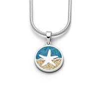 DUR Damen Anhänger Seestern aus Sterling-Silber in der Farbe Silber-Türkis, Maße: 24mm, P3529