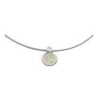 DUR Damen Halskette Polarstern aus Sterling-Silber mit Strandsand und Zirkonia in der Farbe Silber-Sand, Maße: 42cm, K2456