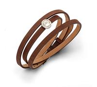 DUR Damen Lederarmband mit Sandelement aus 925er Silber A1597.LUCKYDOG, Motiv"Lucky Dog" - Hundepfote