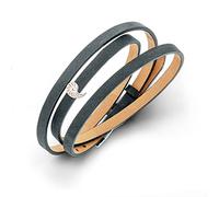 DUR Damen Lederarmband mit Sandelement"Nautilus" aus 925er Silber A1650.NAUTILUS, Motiv"Nautilus"