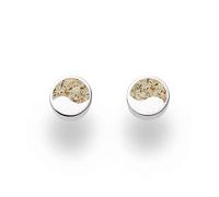 DUR Damen Ohrstecker Strandsand aus Sterling-Silber in der Farbe Silber-Sand, Breite: 8mm, O5010