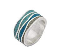 DUR Damen Ring Meeresblau aus Sterling-Silber in der Farbe Silber-Blau, Ringgröße: 54, R5106.54