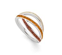 DUR Damen Ring"Ocean Stream"Strandsand/Bernsteinsand aus 925er Silber Größe 58 (18.5) R5857.58, 58 (18.5)