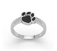 DUR Damen Ring"Pfote" Lavasand aus 925er Silber Größe 58 (18.5) R5610.58, 58 (18.5)