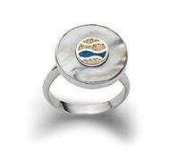 DUR Damen Ring Strandlust aus 925 Sterling Silber mit Sandstrand und Steinsand, größenverstellbar, R5759.G