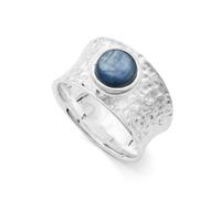 DUR Damen Ring Wasserblau aus Sterling-Silber in der Farbe Silber-Blau, Ringgröße: 54, R4719.54