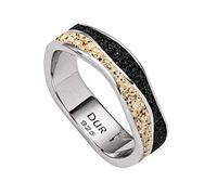 DUR Damen Ring"Welle Sand/Lavasand" aus 925er Silber Größe 60 (19.1) R5591.60, 60 (19.1)