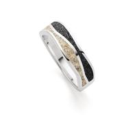 DUR Damen Ring"Welle"Strandsand/Lavasand rhodiniert aus 925er Silber Größe 64 (20.4) R5853.64, 64 (20.4)