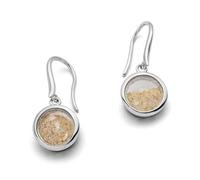 DUR Damen SET | Ohrstecker | Anhänger | 'Sandsturm` aus 925er Silber | Strandsand | Kette Sternenstaub 42cm (Ohrhänger_Sandsturm)