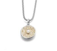 DUR Damen Strandperle Anhänger aus Sterling-Silber und Strandsand in der Farbe Silber-Sand, Maße: 21mm, P2992