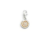 DUR Einzel Charm-Anhänger Spirale für Damen aus 925er Sterling-Silber mit Strandsand in der Farbe Silber und Sandfarben, Maße: 2,5x10 cm, F156.SPIRALE