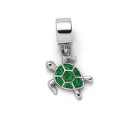 DUR Einzel Charm-Anhänger Turtle für Damen aus 925er Sterling-Silber mit Bernstein, Farbe: Mehrfarbig, Maße: 1,73x1,6 cm, F290
