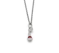 DUR Halskette Boje aus 925 Sterling Silber mit Koralle veredelt, Rot/Silber, 42 cm, K2694