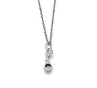 DUR Halskette Boje aus 925 Sterling Silber mit Lavasand veredelt, Schwarz/Silber, 42 cm, K2696