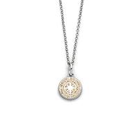 DUR Halskette Kompass 2.0 aus 925 Sterling Silber mit Strandsand veredelt, Beige/Silber, 42 cm, K2668