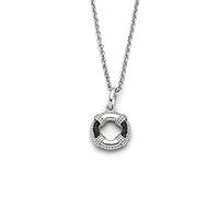 DUR Halskette Rettungsring aus 925 Sterling Silber mit Strandsand veredelt, Silber/Schwarz, 42 cm, K2692