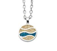 DUR Kette mit Anhänger Strandwellen Steinsand blau, 925er Silber & Strandsand, K2516