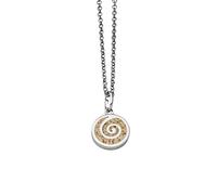 DUR Damen Kette SANDSPIRALE 2.0, Strandsand, 925er Silber rhodiniert, Länge ca. 45cm (K2953)