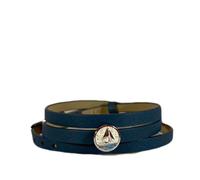 DUR Lederarmband Ahoi mit 925 Sterling Silber Element mit Sand veredelt, Länge: 58 cm, Beige/Grau-Blau, A1650.AHOI