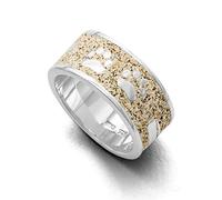 DUR Lucky Dog Damen Ring aus Sterling-Silber und Strandsand in der Farbe Silber-Sand, Größe: 52, R466452