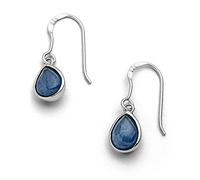 DUR Ohrhänger Blaue Lagune aus 925 Sterling Silber mit Kyanit Tropfen veredelt, 9x8 mm, O5318