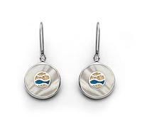 DUR Ohrhänger Sandspirale aus 925 Sterling Silber mit Strandsand und Steinsand veredelt, 37 mm, O5360