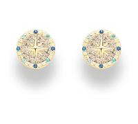 DUR Schmuck: Ohrring, Ohrstecker Kompassrose 2.0" 10 mm, mit Zirkonia und Strandsand, vergoldet, O5452