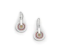 DUR Ohrringe „Roter Pirat“ aus 925er Sterling-Silber mit Strandsand und roter Koralle - Ausdrucksstarker maritimer Schmuck, Maße: 35 mm x 15 mm, O5281