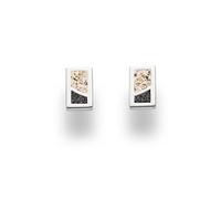 DUR Ohrstecker Duett aus 925 Sterling Silber mit Steinsand und Lavasand veredelt, 10x 6,5 mm, O5404