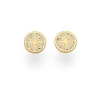 DUR Ohrstecker Kompass aus vergoldetem 925 Sterling Silber mit Strandsand veredelt, 10 mm, O5090