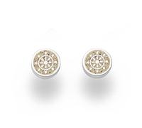 DUR Ohrstecker Steuerrad aus 925 Sterling Silber mit Strandsand veredelt, 8 mm, O5232