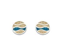 DUR Ohrstecker Strandwellen Steinsand blau, 925er Silber & Strandsand, O5138