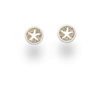 DUR Ohrstecker Traum aus 925 Sterling Silber mit Sand veredelt, Beige, 8mm, O5057