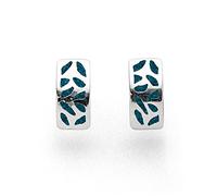 DUR Ohrstecker Wandel aus 925 Sterling Silber mit Steinsand veredelt, 12x6 mm, O5353