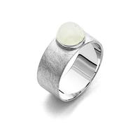 DUR Ring Betty aus 925 Sterling Silber mit Mondstein veredelt, Größe: 52, Silber, R465852