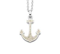 DUR Anhänger Sandanker für Halskette aus 925 Sterling Silber mit Strandsand veredelt, Beige, 20 mm, P3060