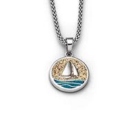 DUR Schmuck Anhänger AHOI blauer Steinsand, Strandsand, Silber 925/- rhodiniert (P3847)