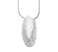 DUR Damen Anhänger Engelsflügel-Muschel aus Sterling-Silber in der Farbe Silber, Maße: 28,2mm, P3587