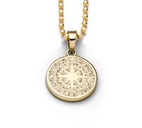 DUR Schmuck Anhänger KOMPASS 2.0 Strandsand, Silber 925/- vergoldet (P4118)