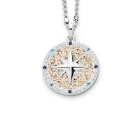 DUR Schmuck: Anhänger Kompassrose 2.0" mit Zirkonia und Strandsand, P4338