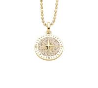 DUR Schmuck Anhänger KOMPASSROSE 2.0 Strandsand Silber 925/- vergoldet 15mm (P4860)